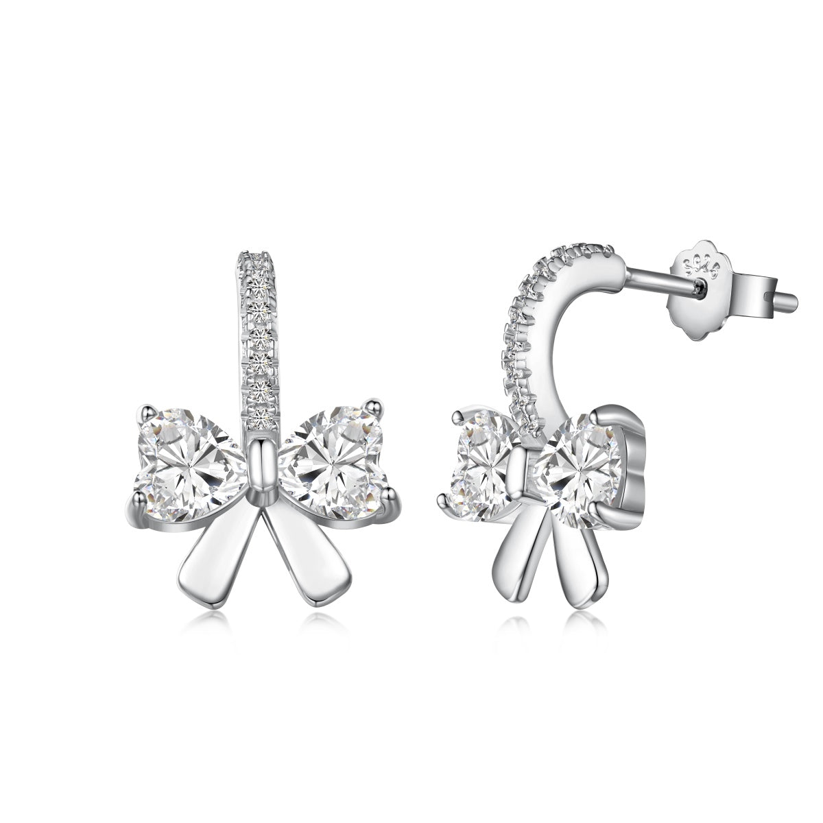 Angela Jewelry]Exquisite Earrings With Heart-Shaped Bow Design