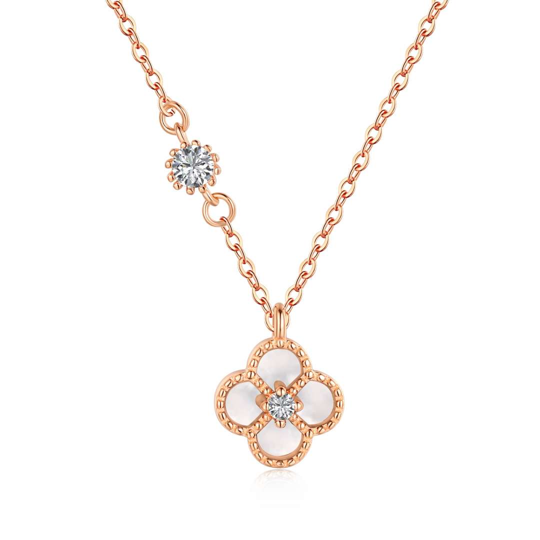 Angela Jewelry]Delicate Flower Shape Necklace