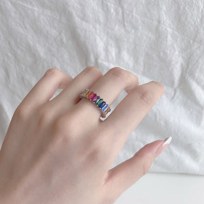 Angela Jewelry]Unique Colorful Radiant Cut RIng
