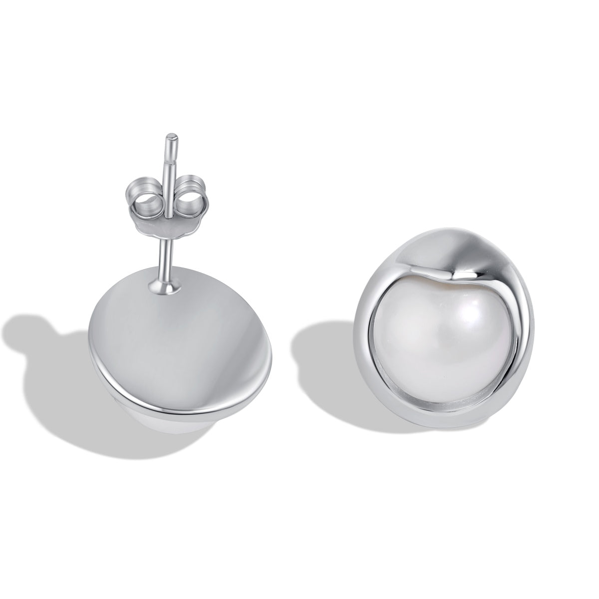 Angela Jewelry]Dainty Bread Pearl Earrings