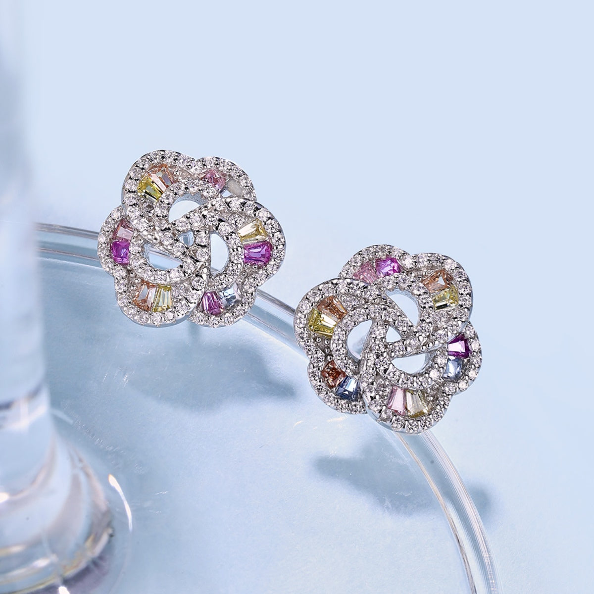 Angela Jewelry]Exquisite Flower Shape Daily Earrings
