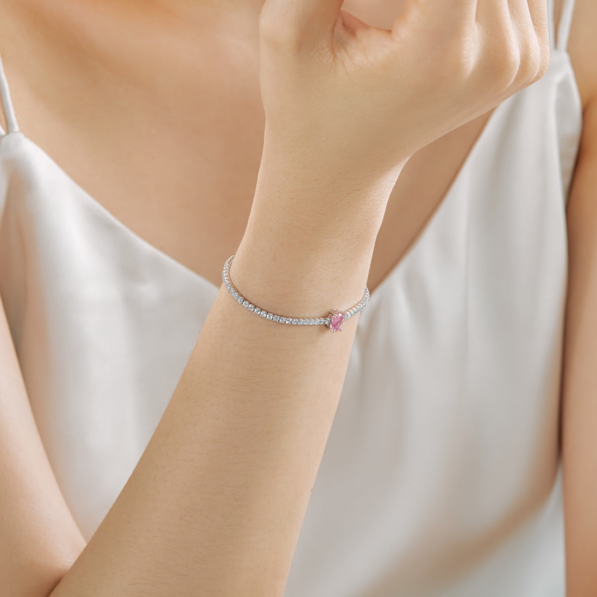 Angela Jewelry]0.75 Carat Exquisite Oval Cut Daily Bracelet