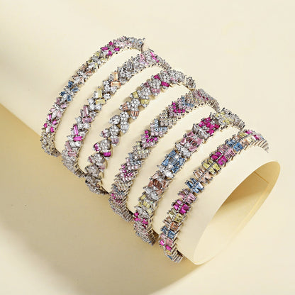 Angela Jewelry]Delicate Colorful Multi Cut Party Bracelet