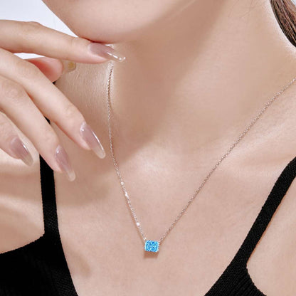 Angela Jewelry]Luxurious Square Shape Colorful Necalack