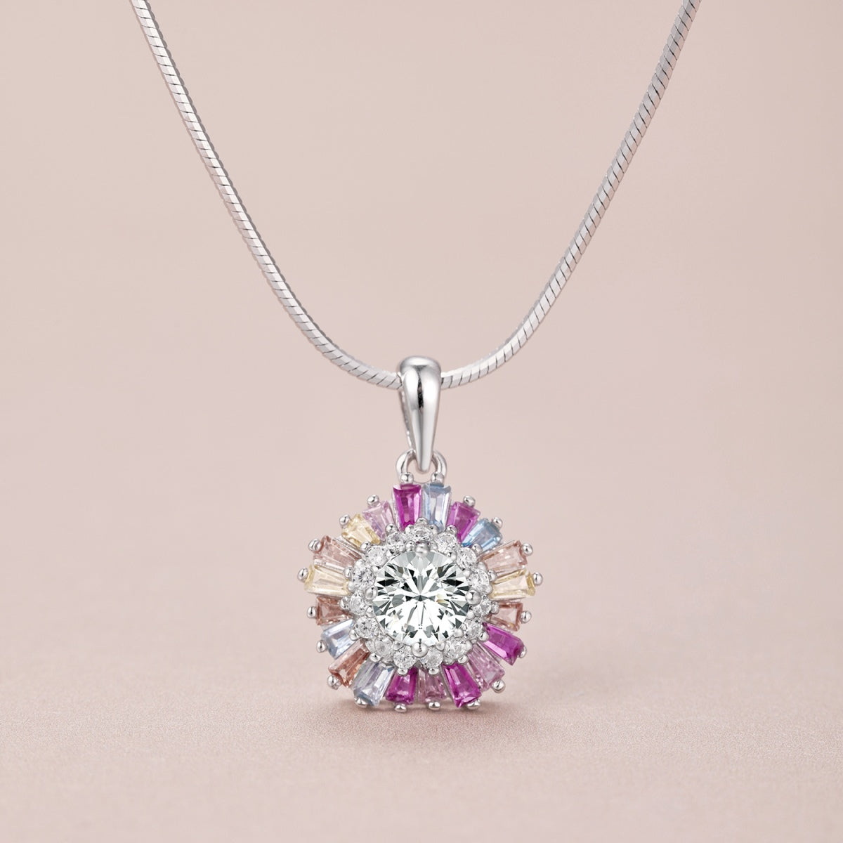 Angela Jewelry]Charming Flower Colorful Necklace