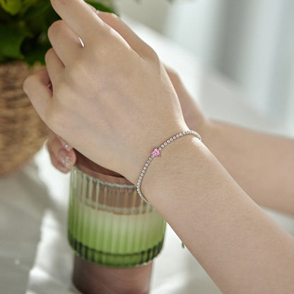 Angela Jewelry]0.5 Carat Elegant Romantic Heart Shape Lover Bracelet