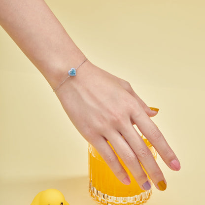 Angela Jewelry]Sparkling Romantic Heart Shape Lover Bracelet