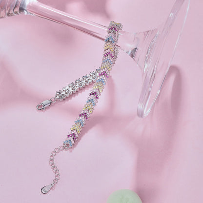 Angela Jewelry]Ornate Sparkling Round Cut Party Bracelet