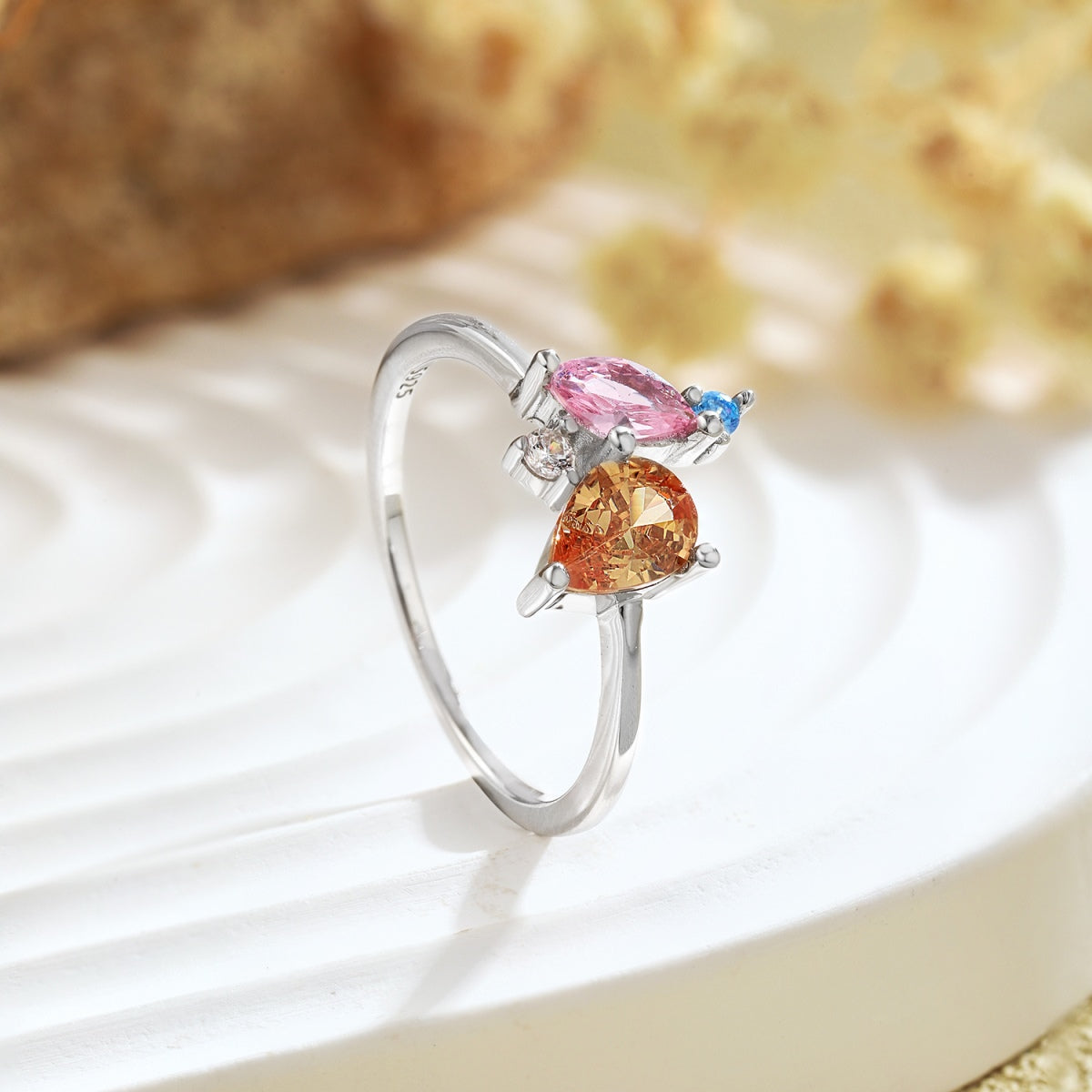 Angela Jewelry]Radiant Colorful Multi Cut Daily Ring