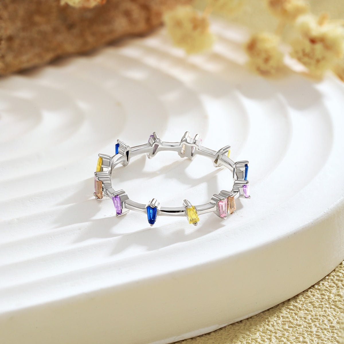 Angela Jewelry]Unique Trapezoid Cut Daily Ring