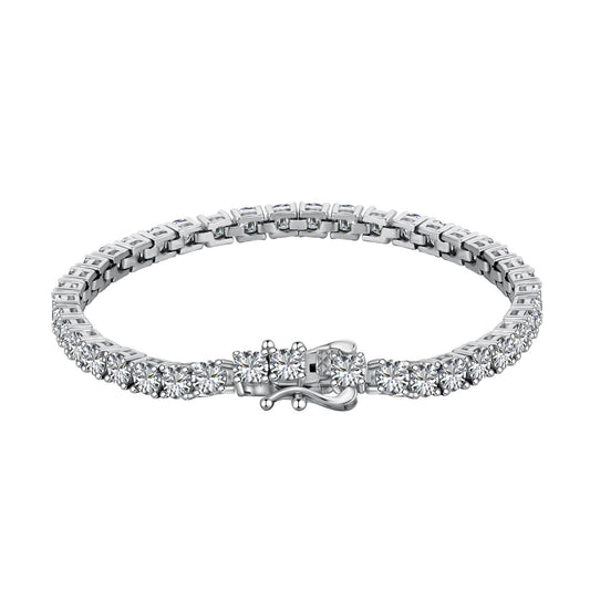 Angela Jewelry]Luxurious Ornate Round Cut Tennis Bracelet