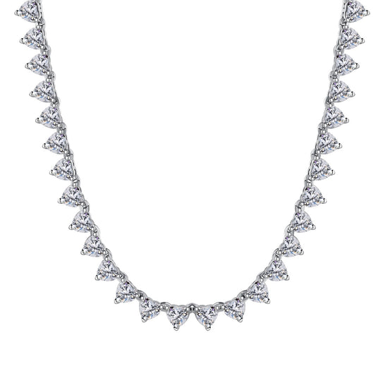 Angela Jewelry]Ornate Heart Cut Tennis Necklace