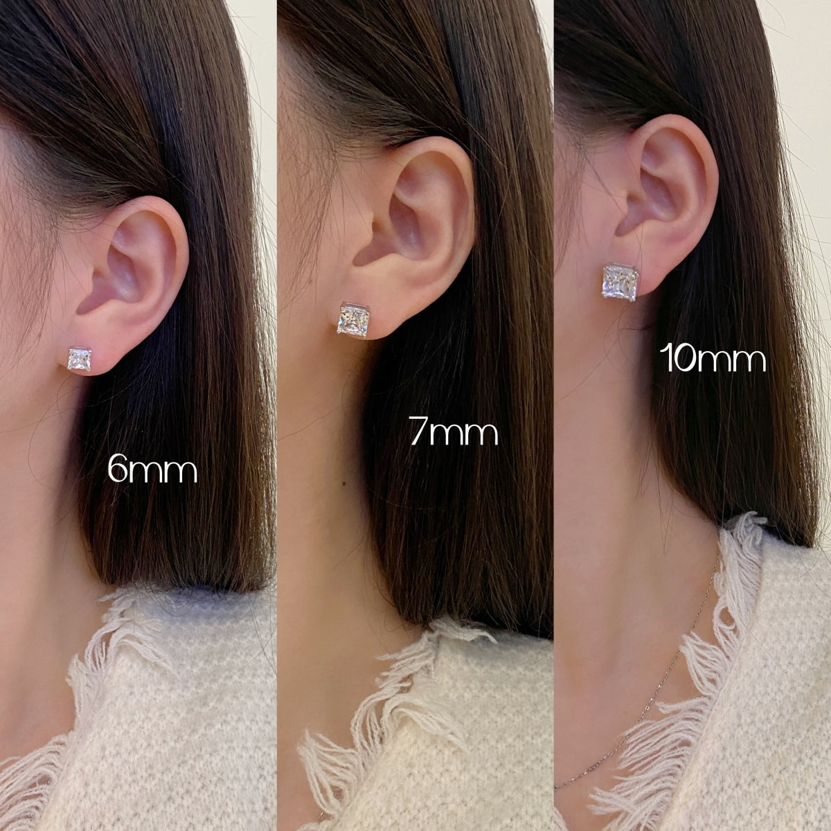 Angela Jewelry]Delicate Square Shape Earrings