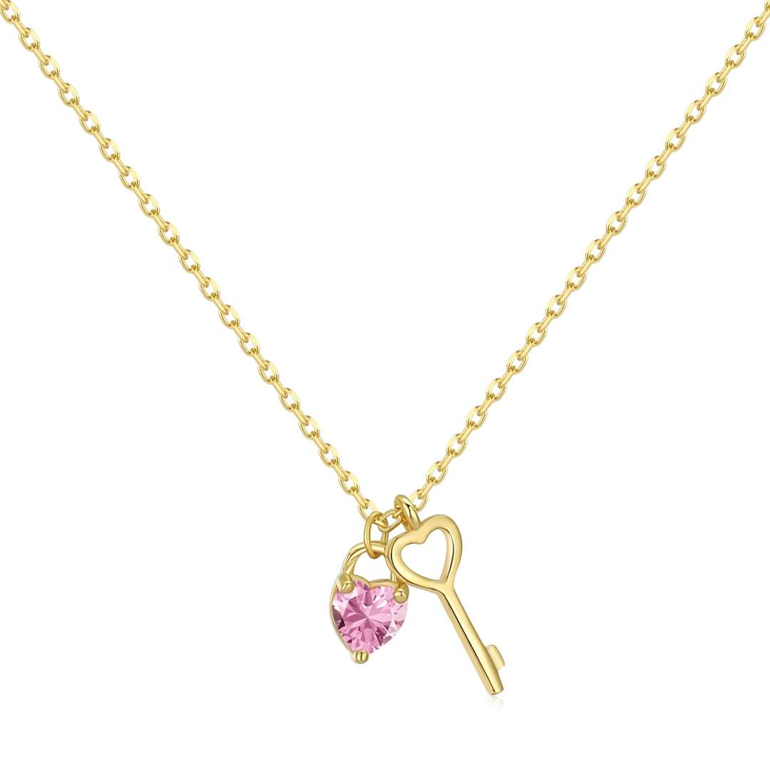 Angela Jewelry]Unique Heart Shape Key Pendent Necklace