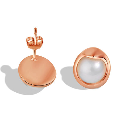Angela Jewelry]Dainty Bread Pearl Earrings
