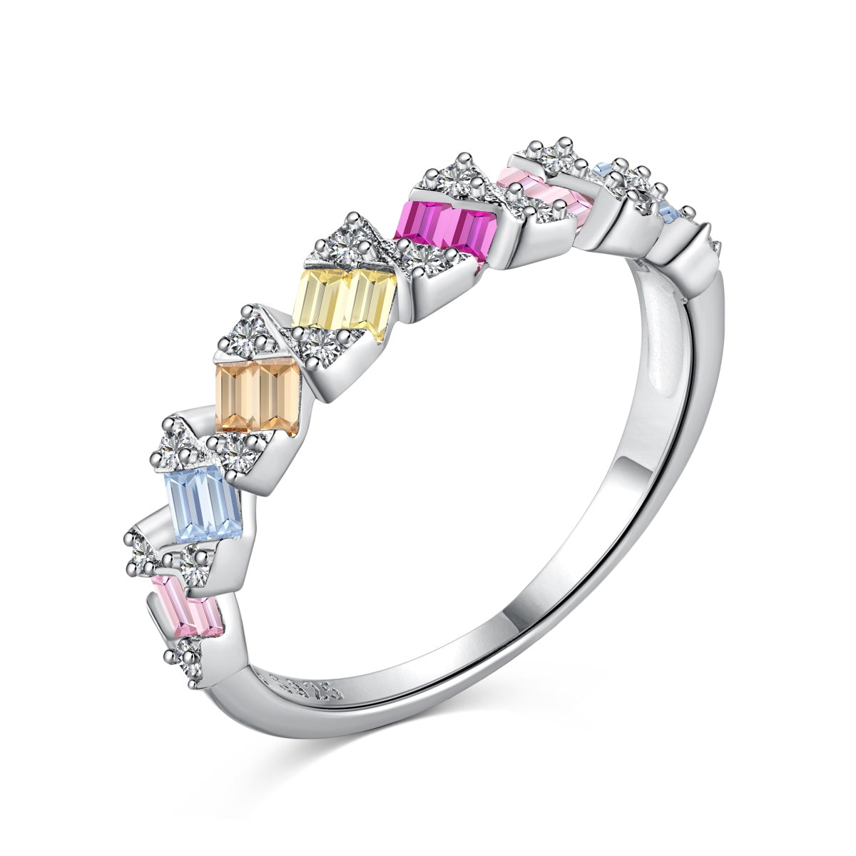 Angela Jewelry]Delicate Vibrant Emerald Cut Daily Ring