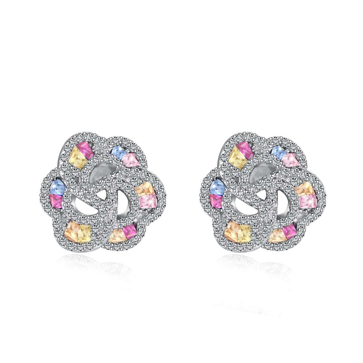 Angela Jewelry]Exquisite Flower Shape Daily Earrings