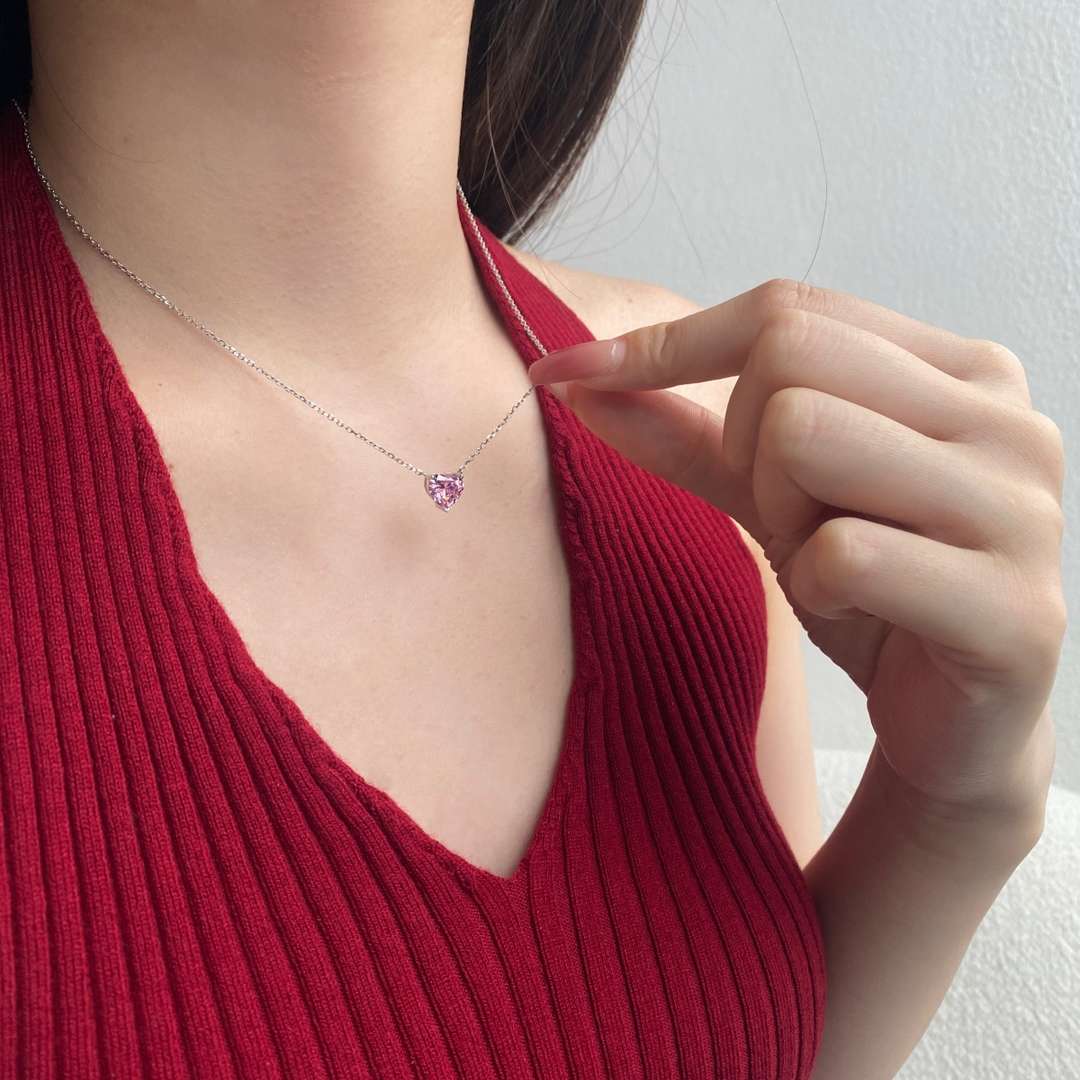 Angela Jewelry]6.0 carat Radiant Heart Shape Necklace