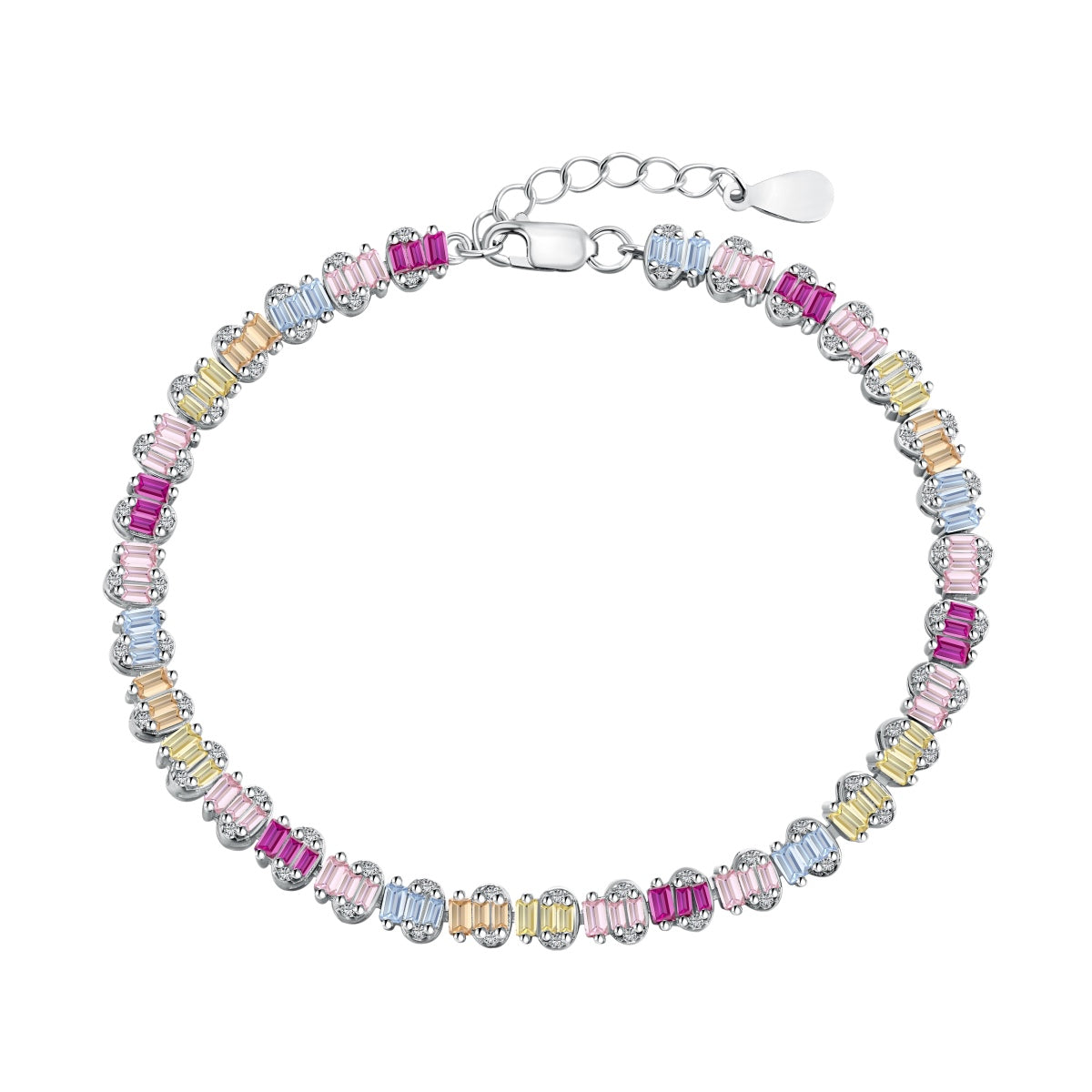 Angela Jewelry]Delicate Colorful Emerald Cut Party Bracelet