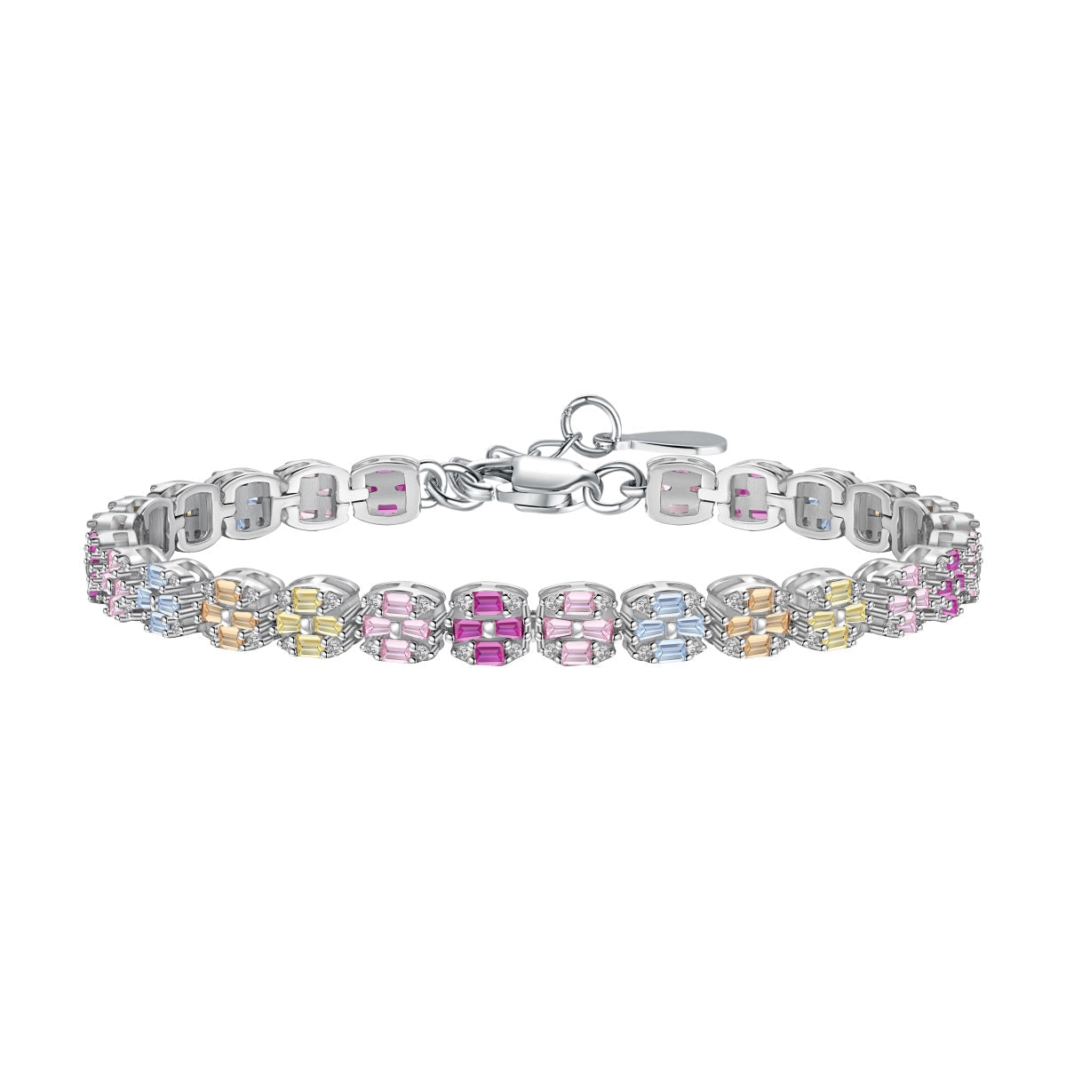 Angela Jewelry]Delicate Colorful Emerald Cut Daily Bracelet