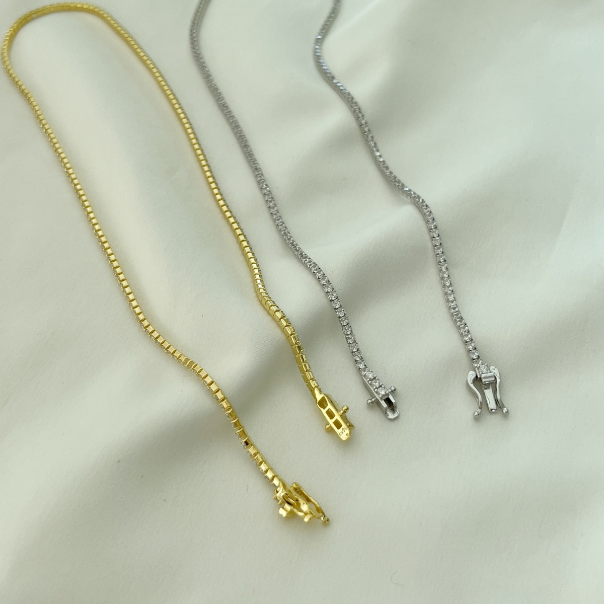 Angela Jewelry]Delicate Round Shape Tennis Necklace