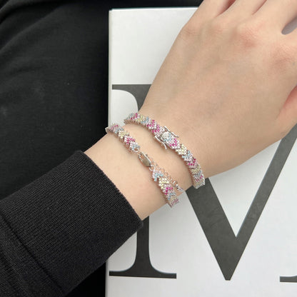 Angela Jewelry]Ornate Sparkling Round Cut Party Bracelet