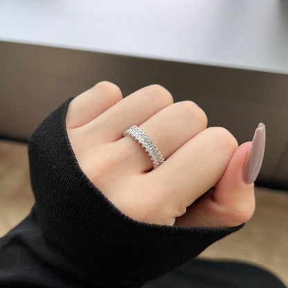 Angela Jewelry]Splashy Ornate Emerald Cut Cocktail Ring