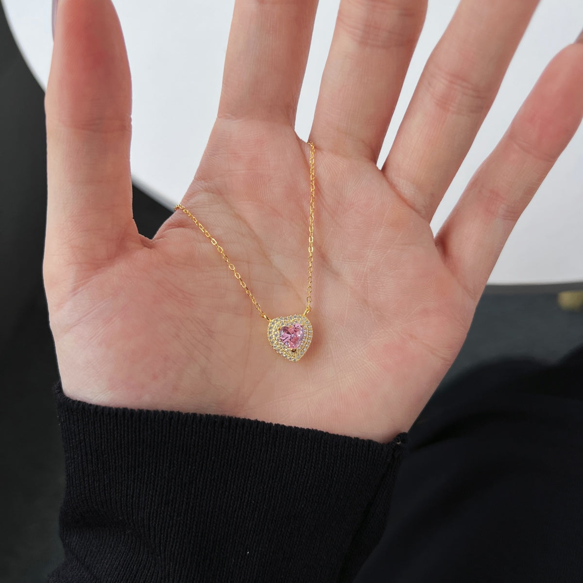 Angela Jewelry]Exquisite Heart Shape Necklace