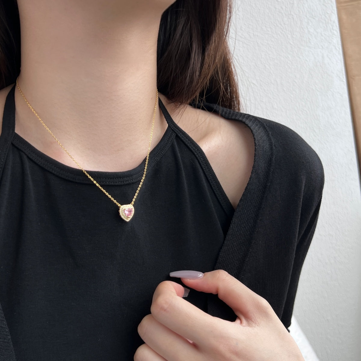 Angela Jewelry]Exquisite Heart Shape Necklace