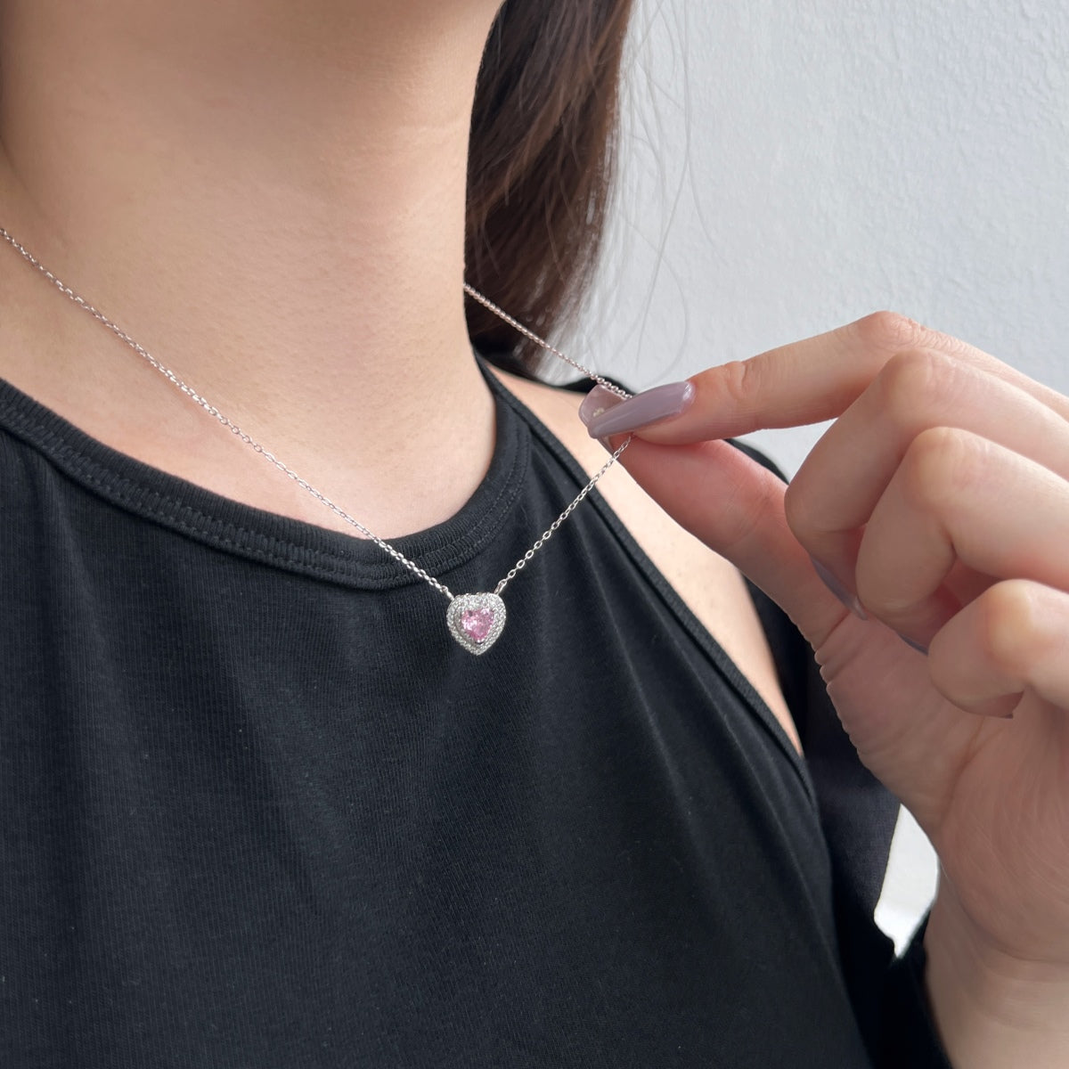 Angela Jewelry]Exquisite Heart Shape Necklace