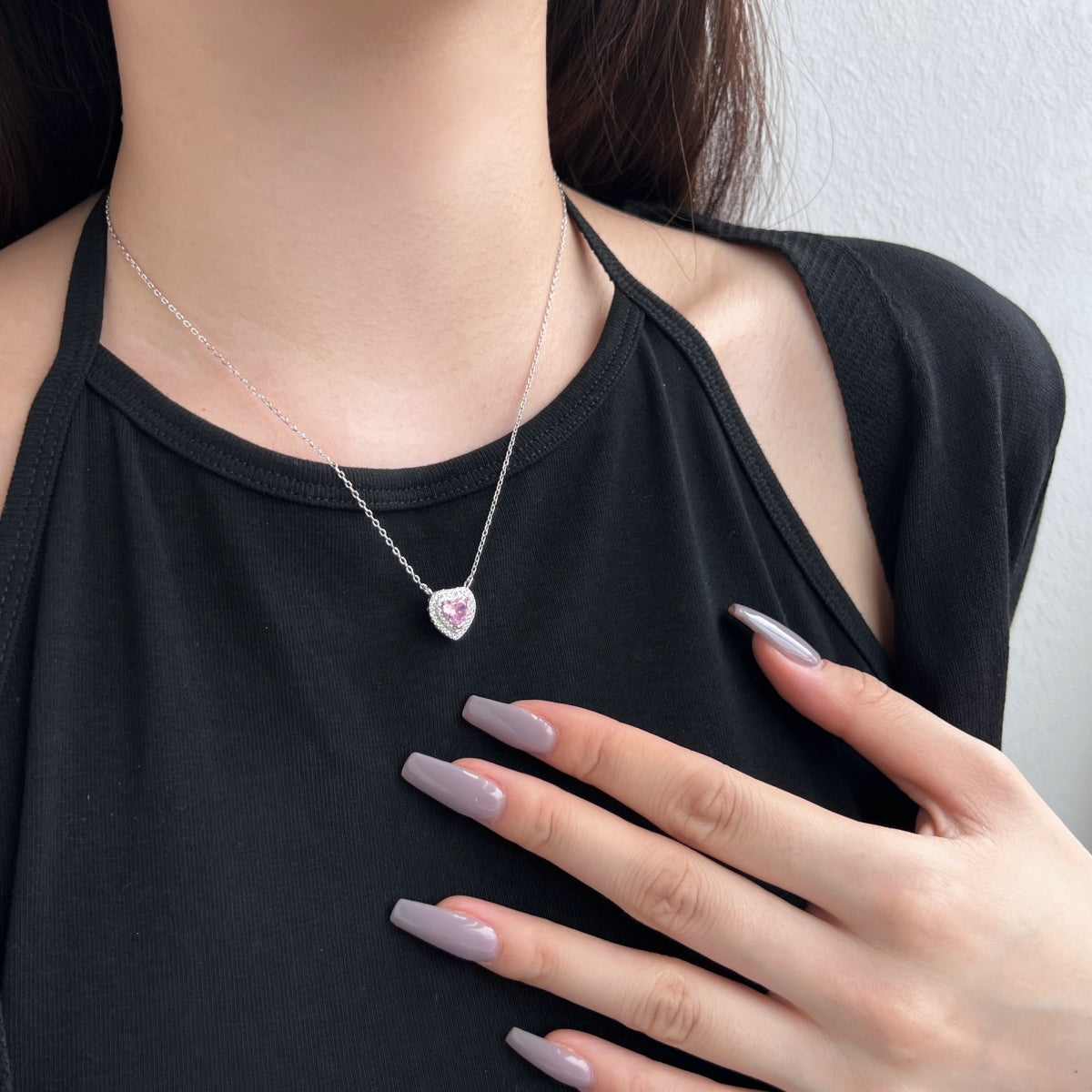 Angela Jewelry]Exquisite Heart Shape Necklace