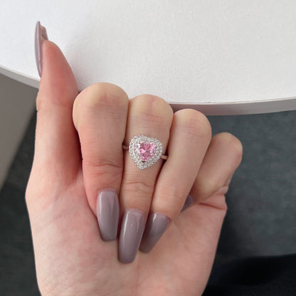 Angela Jewelry]Delicate Ebullient Heart Shape Wedding Ring