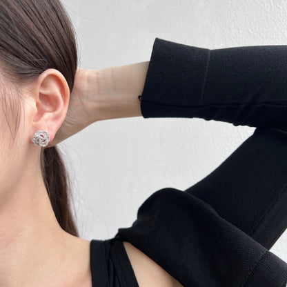 Angela Jewelry]Exquisite Flower Shape Daily Earrings