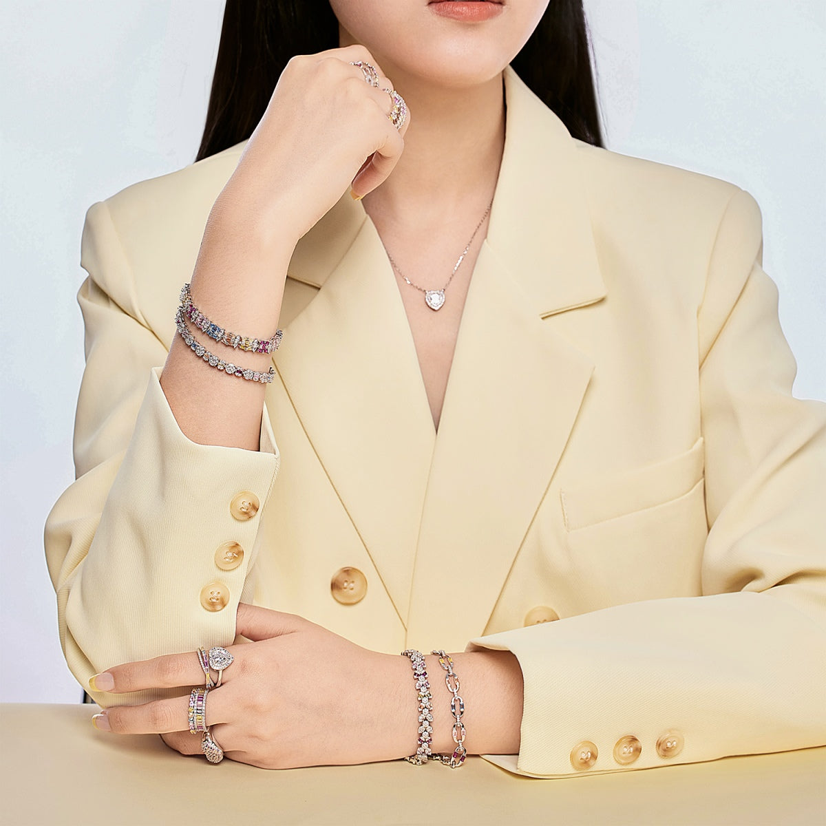 Angela Jewelry]Dazzling Colorful Daily Bracelet