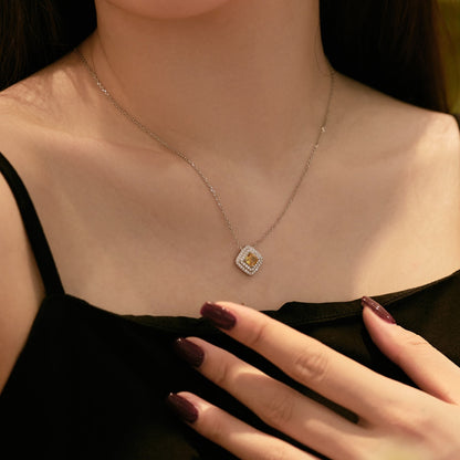 Angela Jewelry]Sparkling Asscher Cut Necklace