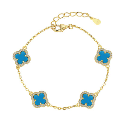 Angela Jewelry]Four-Leaf Clover Exquisite Bracelet