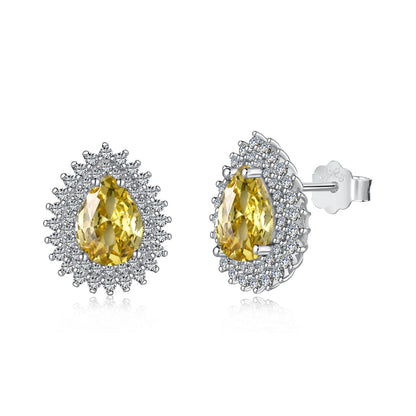 Angela Jewelry]Delicate Gorgeous Pear Cut Daily Earrings