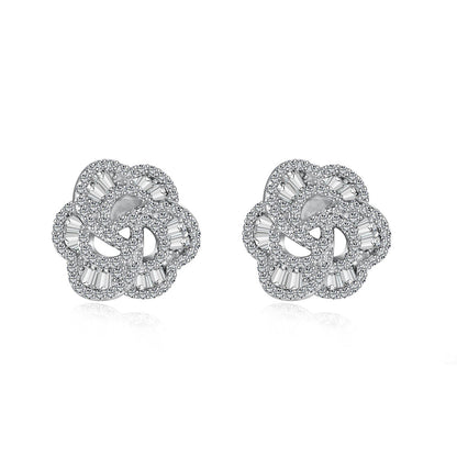 Angela Jewelry]Exquisite Flower Shape Daily Earrings