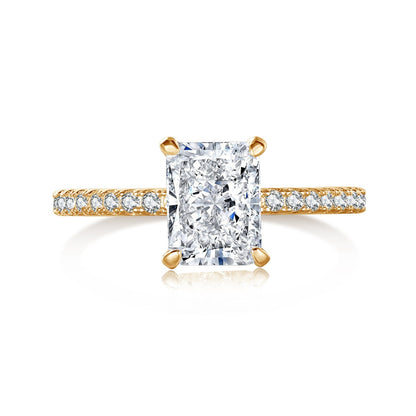 Angela Jewelry]2.0 Carat Dazzling Sparkling Radiant Cut Party Ring