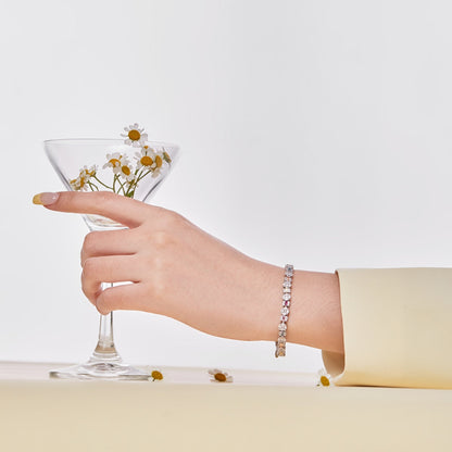 Angela Jewelry]Dazzling Radiant Multi Cut Daily Bracelet