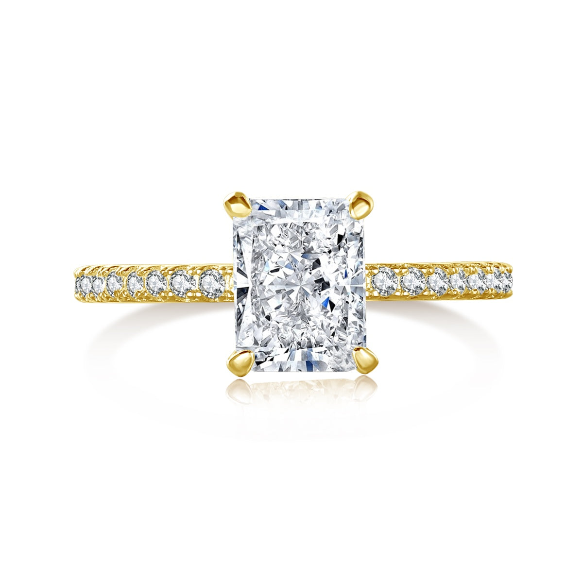 Angela Jewelry]2.0 Carat Dazzling Sparkling Radiant Cut Party Ring