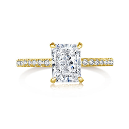 Angela Jewelry]2.0 Carat Dazzling Sparkling Radiant Cut Party Ring