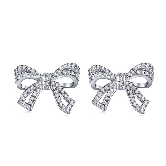 Angela Jewelry]Dainty Bow Shape Earrings