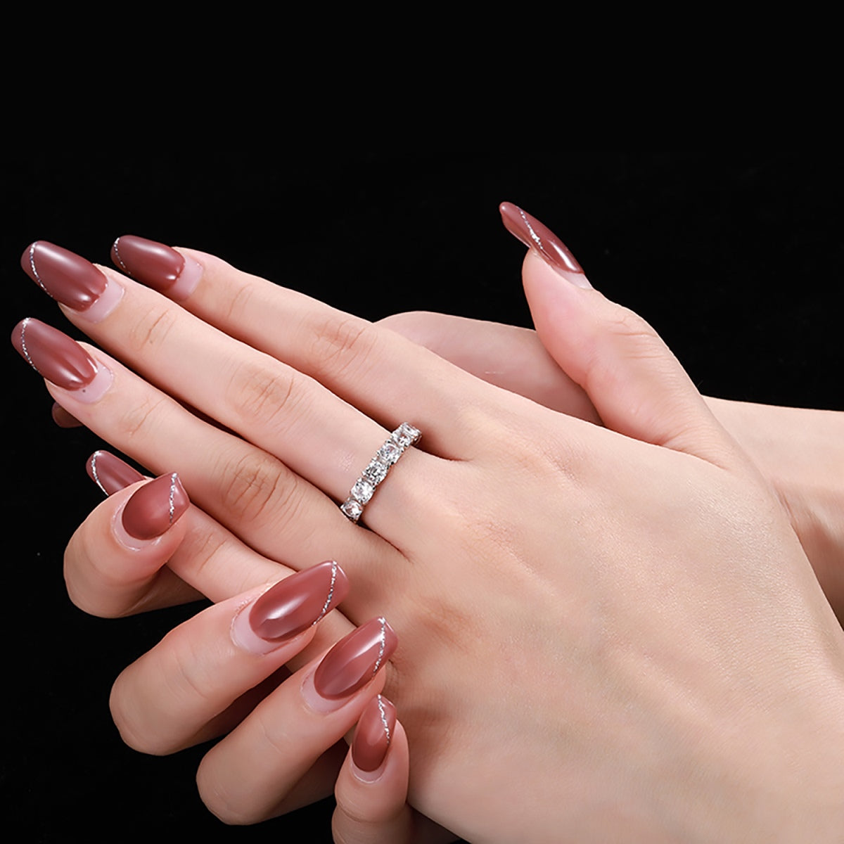 Angela Jewelry]Eternity Round Cut Tennis Ring