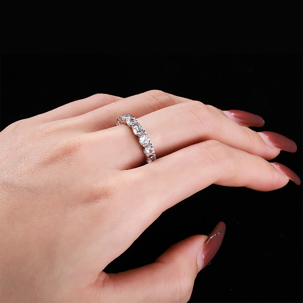 Angela Jewelry]Eternity Round Cut Tennis Ring