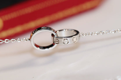 [Angela Jewellery]LOVE NECKLACE PINK GOLD AND SILVER