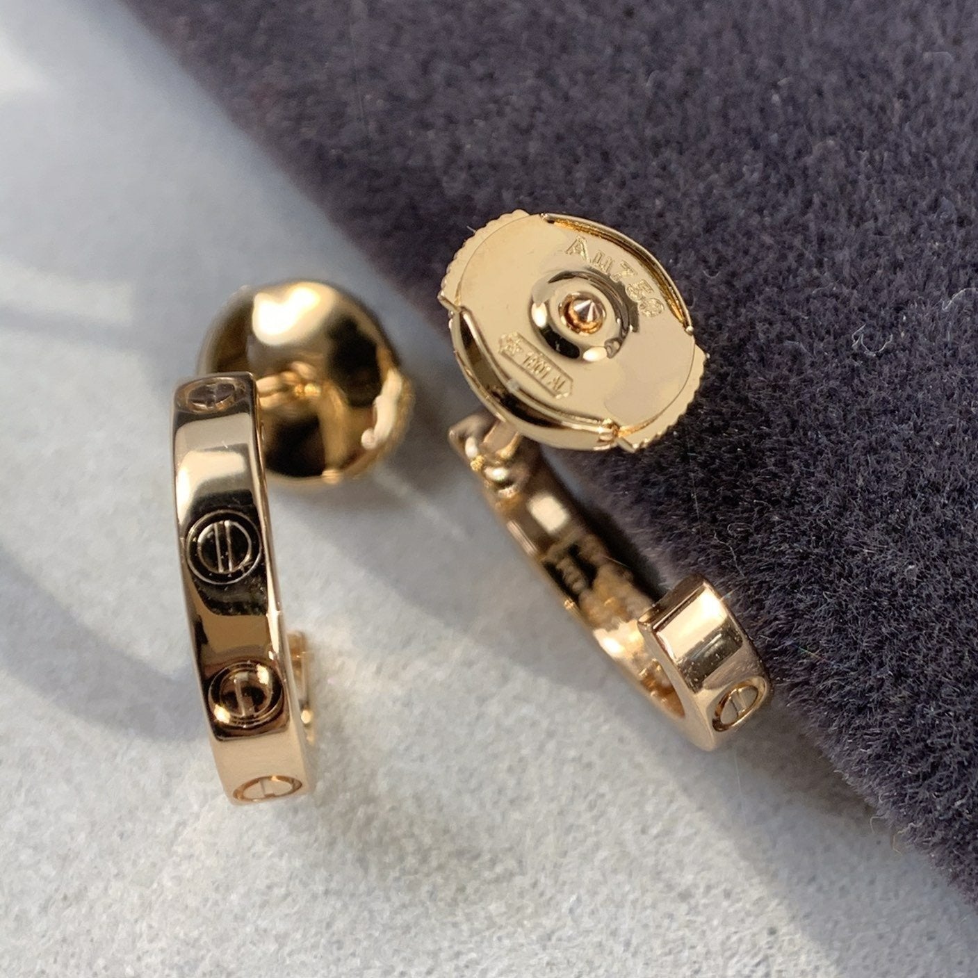 [Angela Jewellery]LOVE EARRINGS 2.65MM PINK GOLD