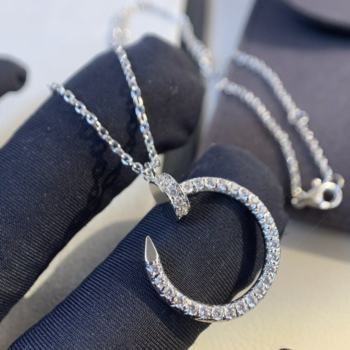 [Angela Jewellery]JUSTE NECKLACE SILVER DIAMONDS