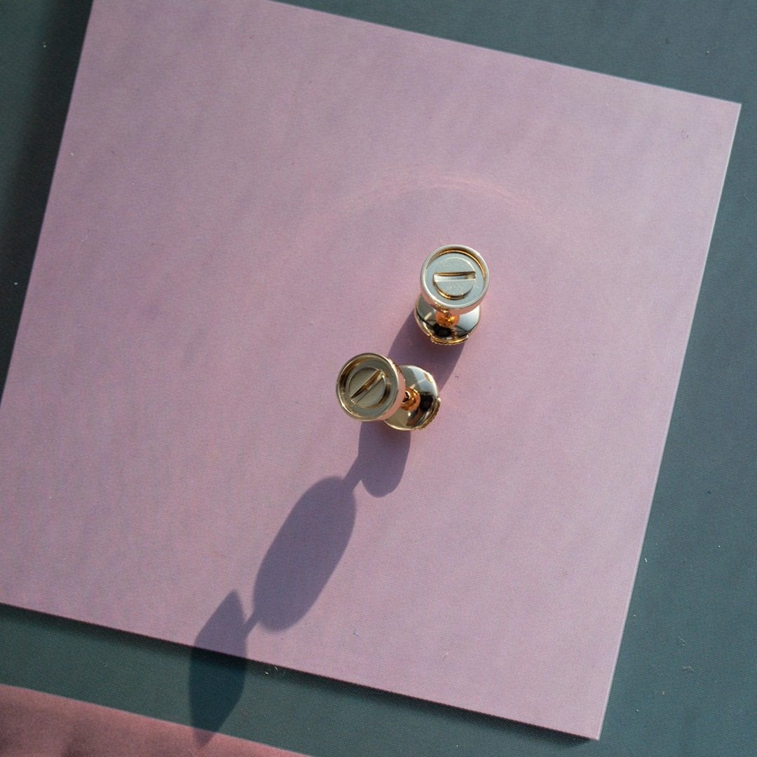 [Angela Jewellery]LOVE EARRINGS PINK GOLD 10MM