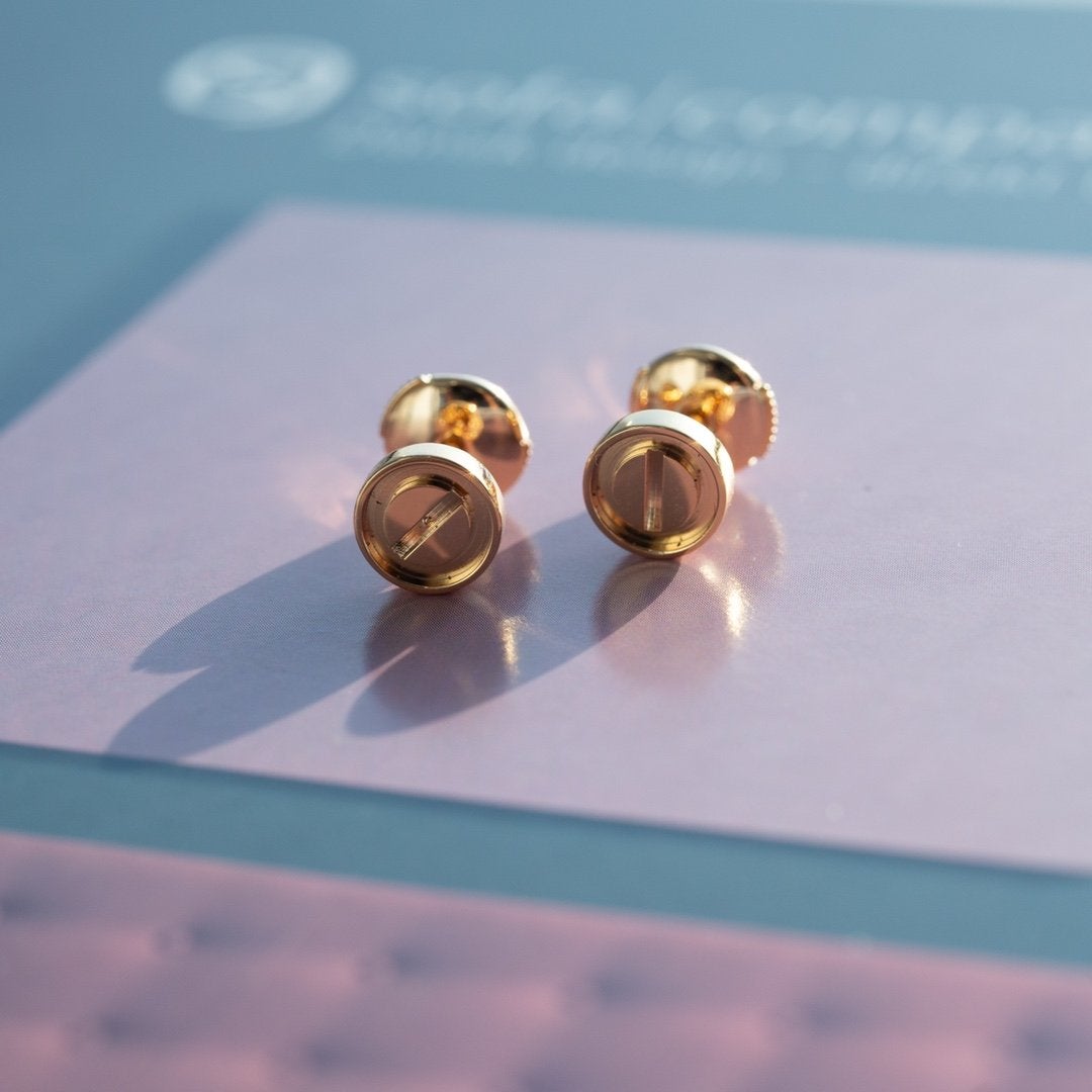 [Angela Jewellery]LOVE EARRINGS PINK GOLD 10MM